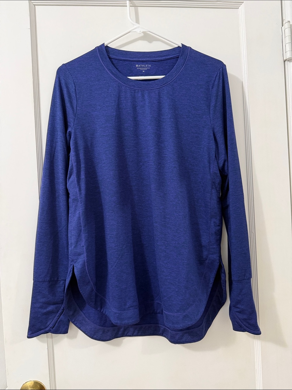 Athleta Deep Royal Blue Long Sleeve Crew Neck Top